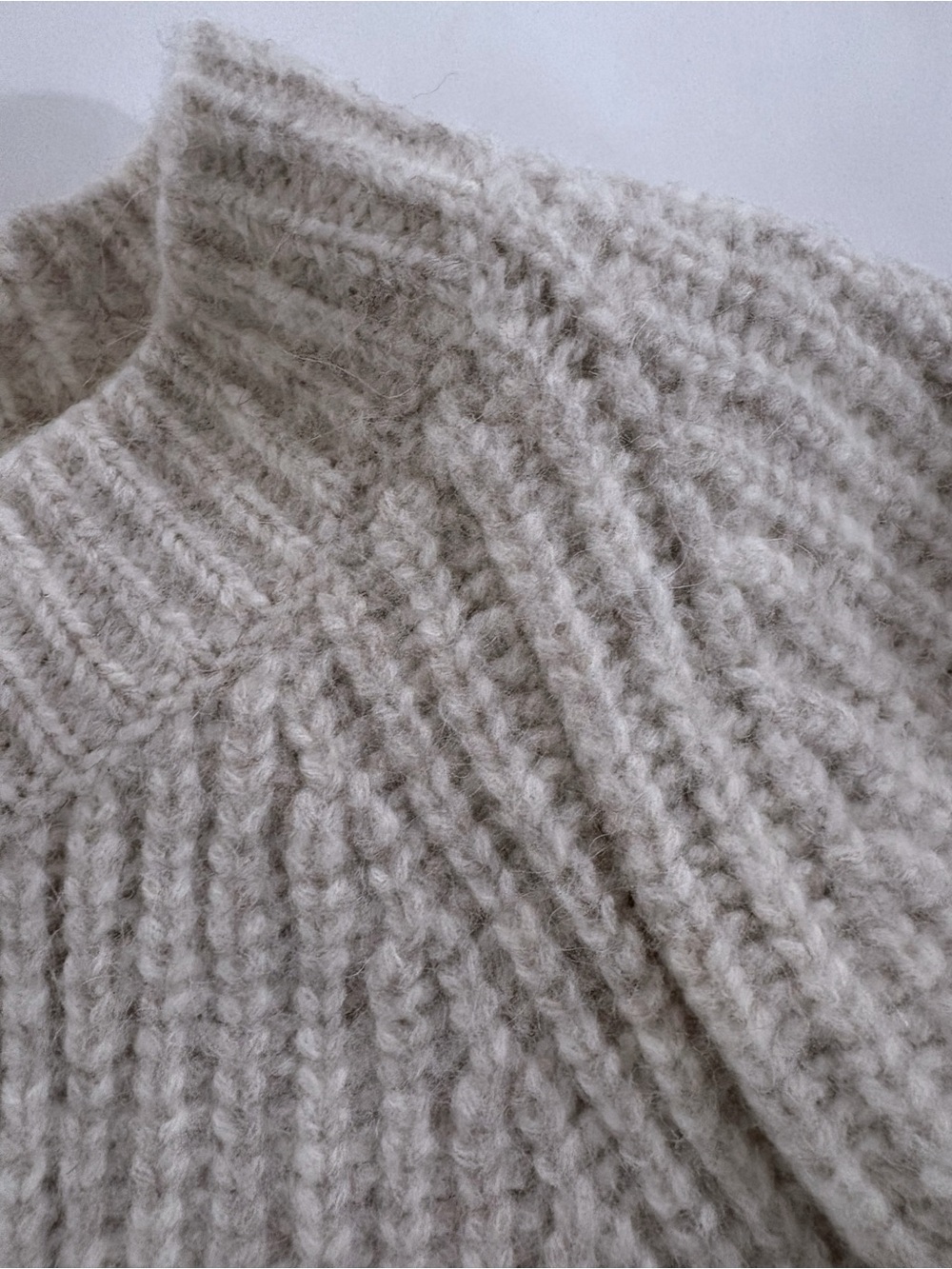 Everlane Fisherman Cardigan Heathered Oak Women M Alpaca Wool Quiet Luxury - Picture 3 of 12
